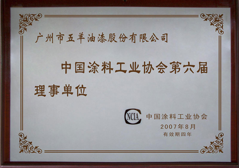 中国涂料工业协会第六届理事单位